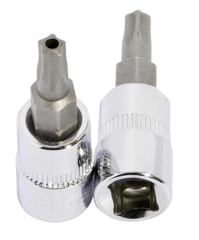 CLE A DOUILLE AVEC EMBOUT 1/4" 5 ETOILES TORX AVEC TROU TS15
