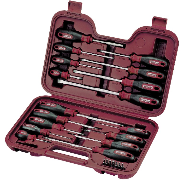 JOGO DE CHAVES DE PARAFUSOS ERGOKRAFT E BITS, 24 PCS.