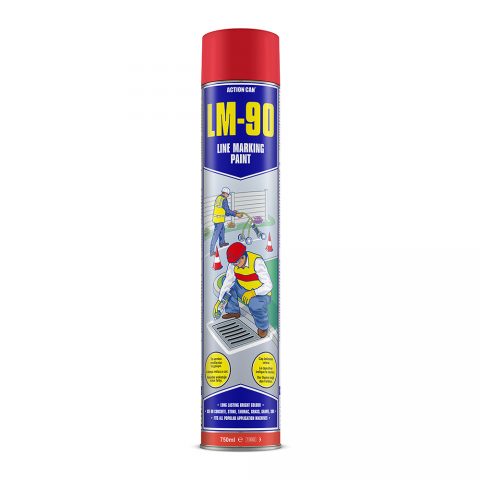 ACTION CAN - LM90 TINTA DE MARCAÇÃO DE LINHAS VERMELHO 750ML
